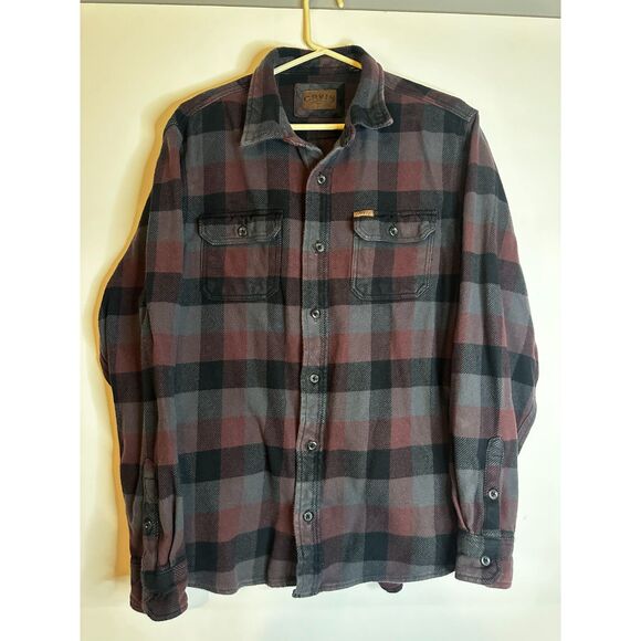 Orvis Men’s Plaid Flannel Shirt Large LS Button Front Outdoors Rugged Casual - Picture 1 of 5